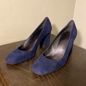 Stuart Weitzman Navy Blue Suede Heels